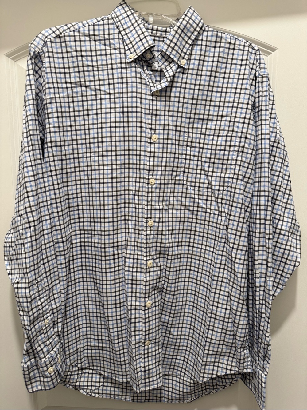 Peter Millar Blue and White Button-Down Shirt